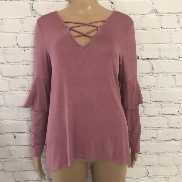 Wide sleeve western boho flare bell sleeve long sleeve rodeo Top - Picture 1 of 5